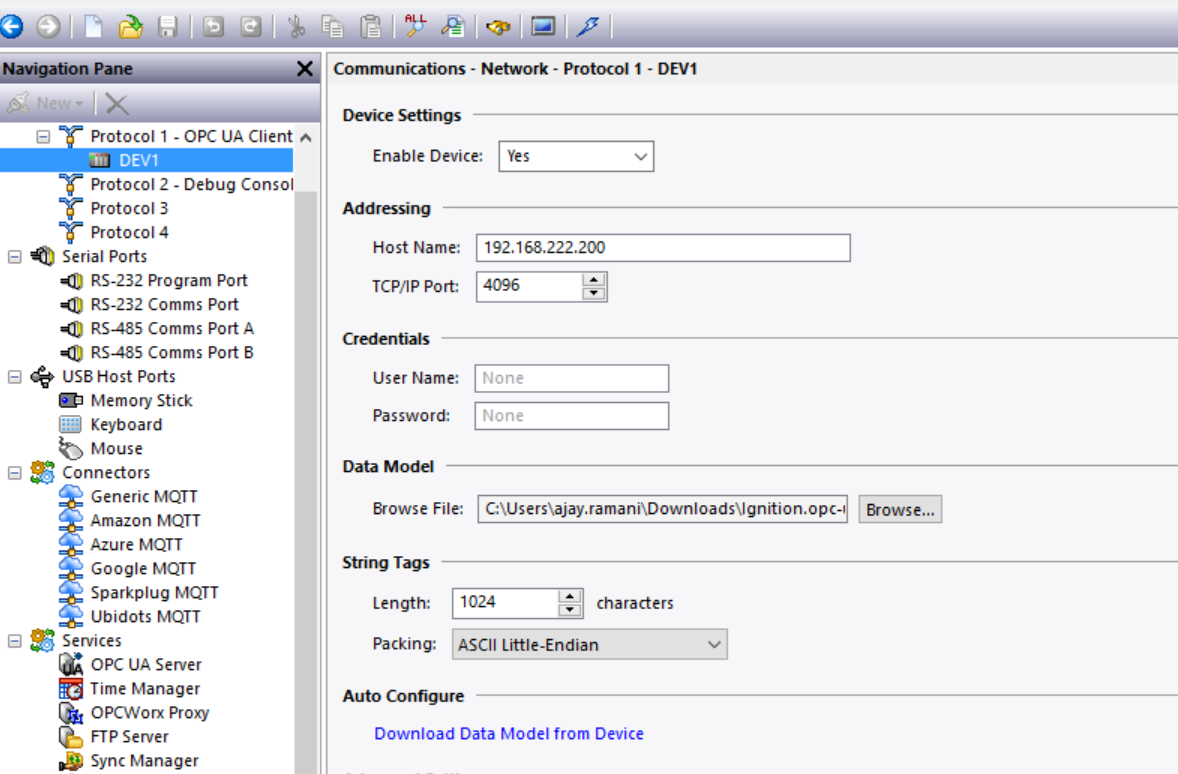 Communicating between Red Lion device(OPC UA Client) and Ignition(OPC